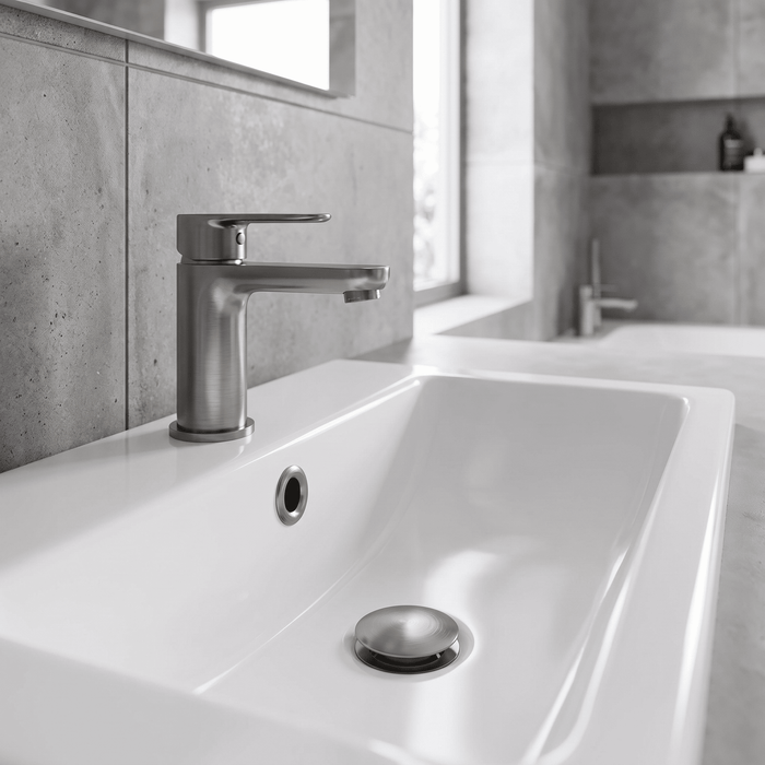 Nuie Brushed Pewter Basin Overflow Cover