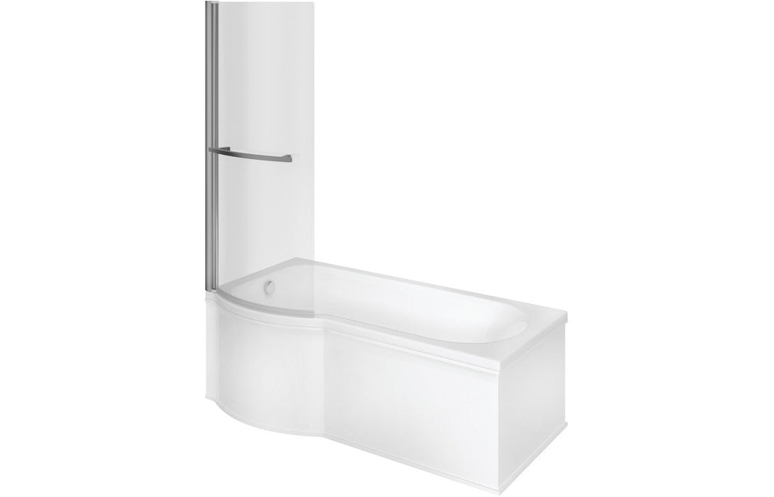 Olivine P Shape SUPERCAST 1700x850x560mm 0TH Shower Bath Pack