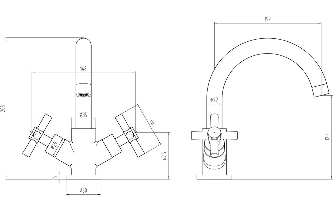 Orviano Basin Mixer - Chrome