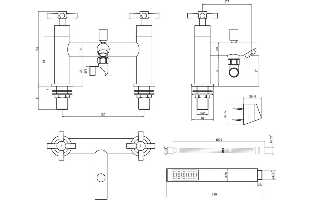 Orviano Bath/Shower Mixer - Chrome