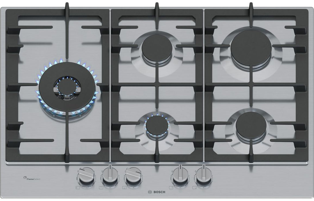 Bosch Series 6 PCS7A5I90 75cm Gas Hob - Brushed Steel