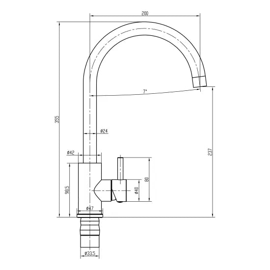 Top Fix  Swan Kitchen Tap