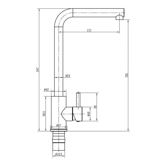 Top Fix  L-Neck Kitchen Tap