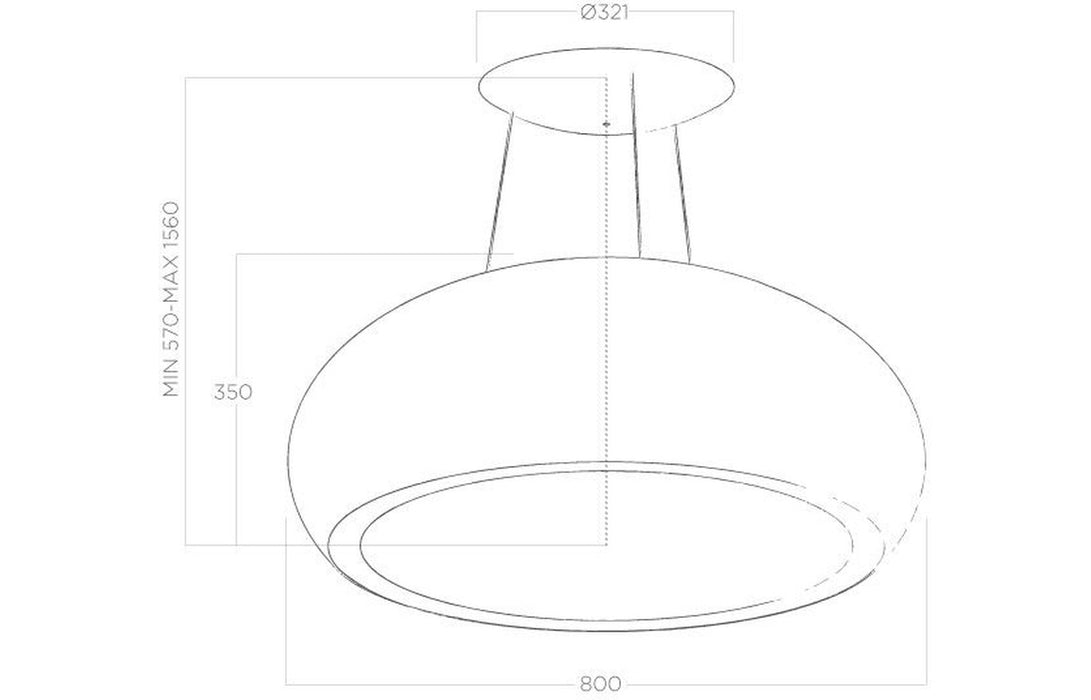 Elica Pearl 80cm Suspended Hood - Matt White