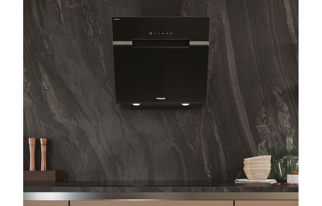 Hotpoint PHVS 61F LT DP K 60cm Angled Chimney Hood - Black