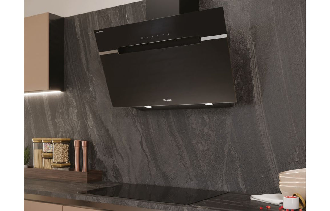 Hotpoint PHVS 91F LT DP K 90cm Angled Chimney Hood - Black