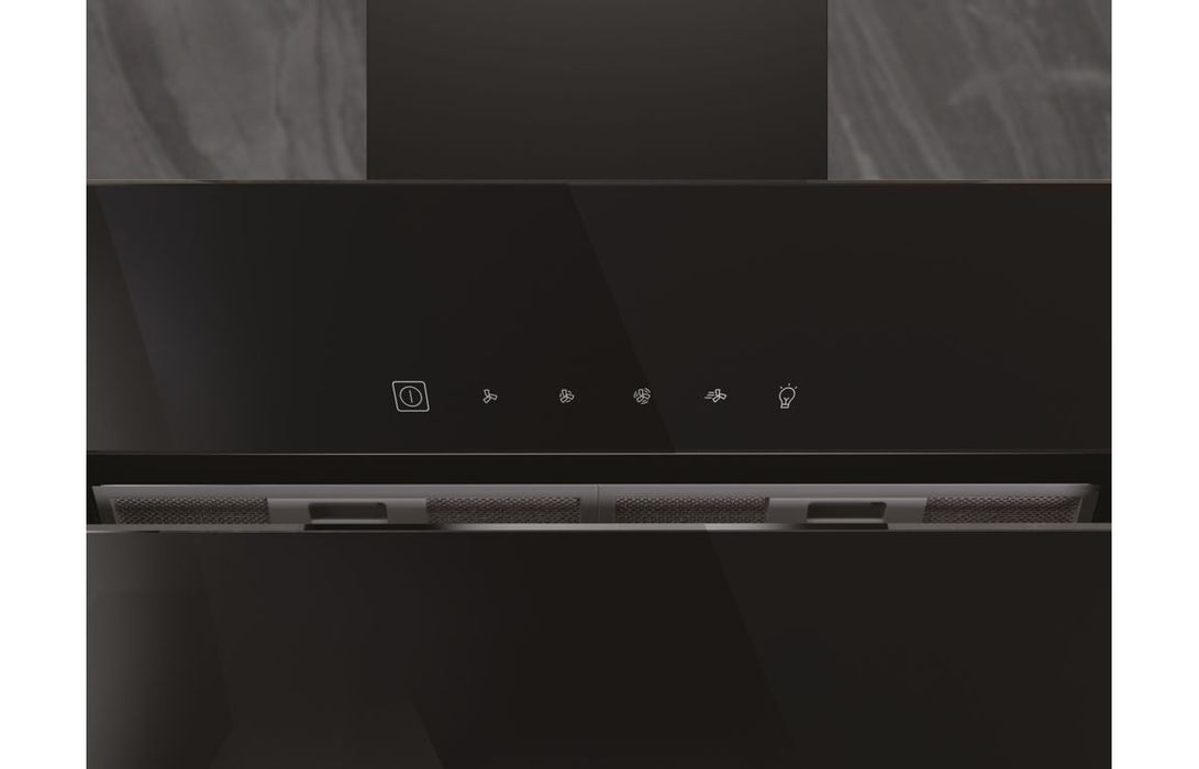 Hotpoint PHVS 91F LT DP K 90cm Angled Chimney Hood - Black