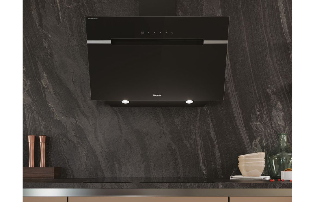 Hotpoint PHVS 91F LT DP K 90cm Angled Chimney Hood - Black