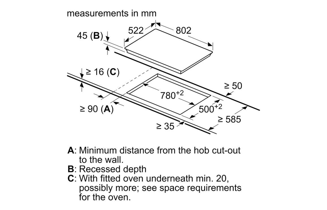 Bosch Series 4 PKH811BB1D 80cm Ceramic Hob - Black