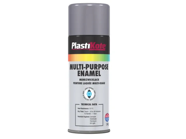 Multi Purpose Enamel Spray Paint Gloss Grey 400ml
