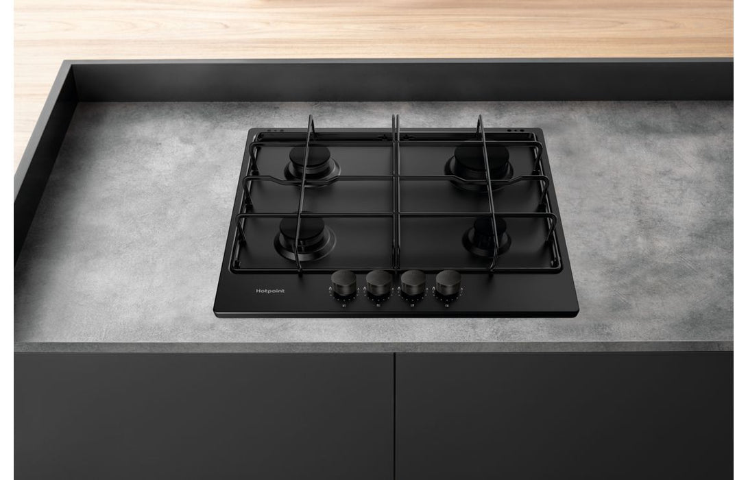 Hotpoint PPH 60P F NB 60cm Gas Hob - Black