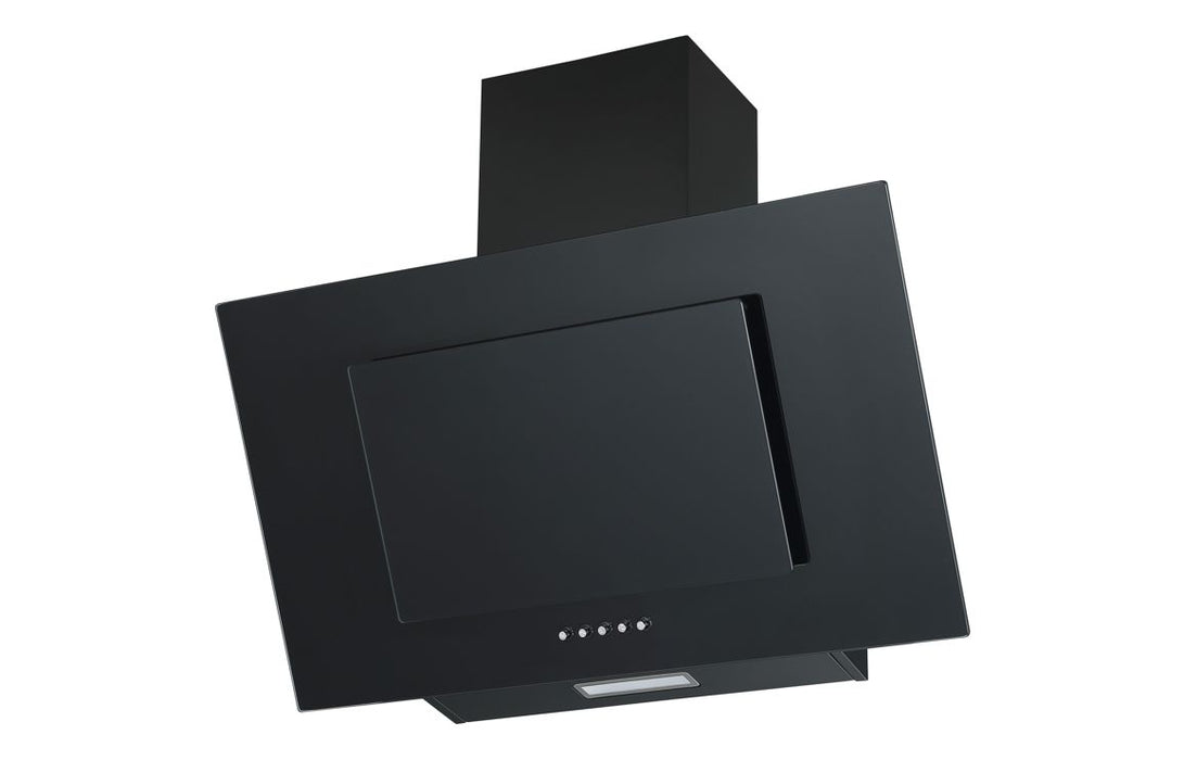 Prima PRAE0034 70cm Angled Chimney Hood - Black Glass