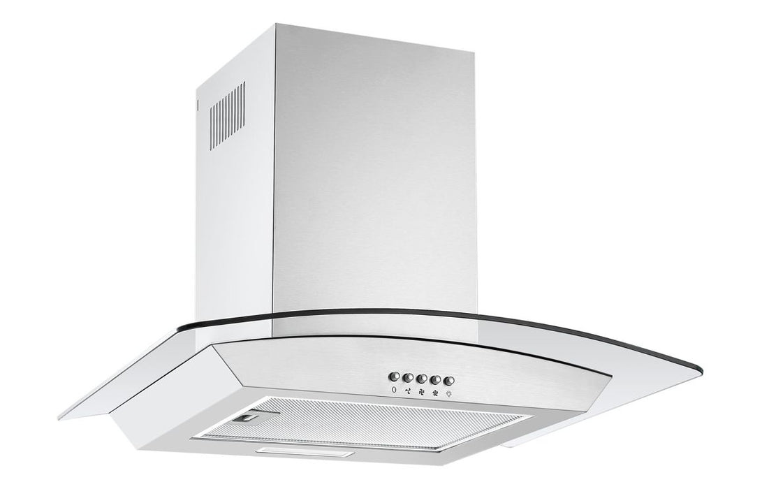 Prima PRCGH016 60cm Curved Glass Chimney Hood - St/Steel