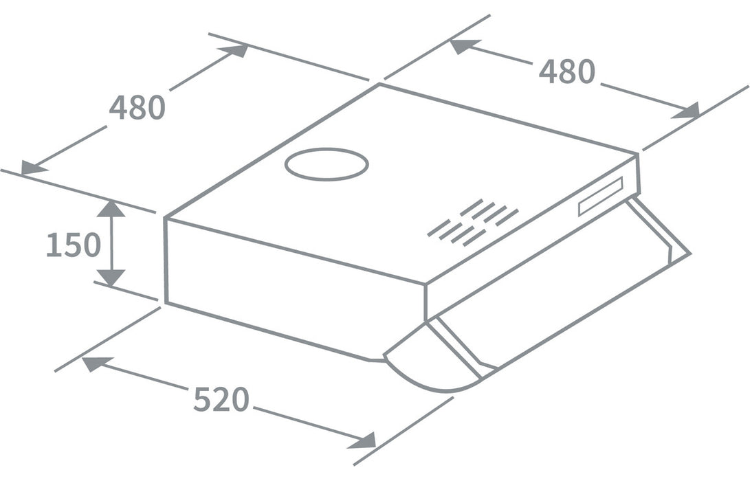 Prima PRCH400 60cm Visor Hood - Silver