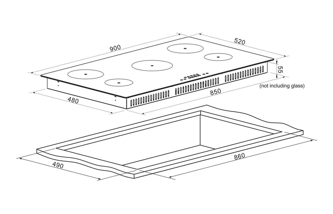 Prima PRIH023 90cm Induction Hob - Black