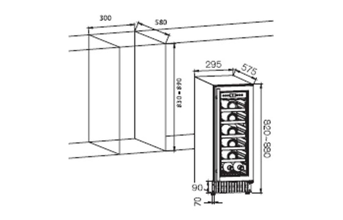 Prima PRWC408 30cm Wine Cooler - Black