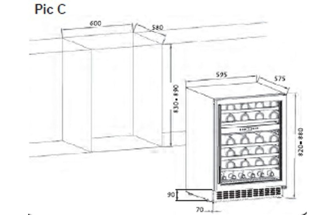 Prima PRWC410 60cm Wine Cooler - St/Steel