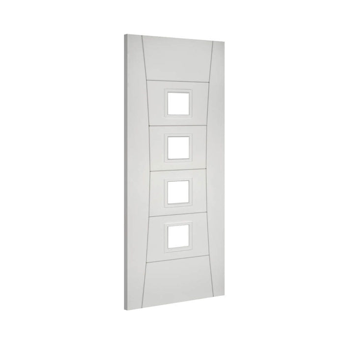 Deanta Pamplona White Primed Glazed Door