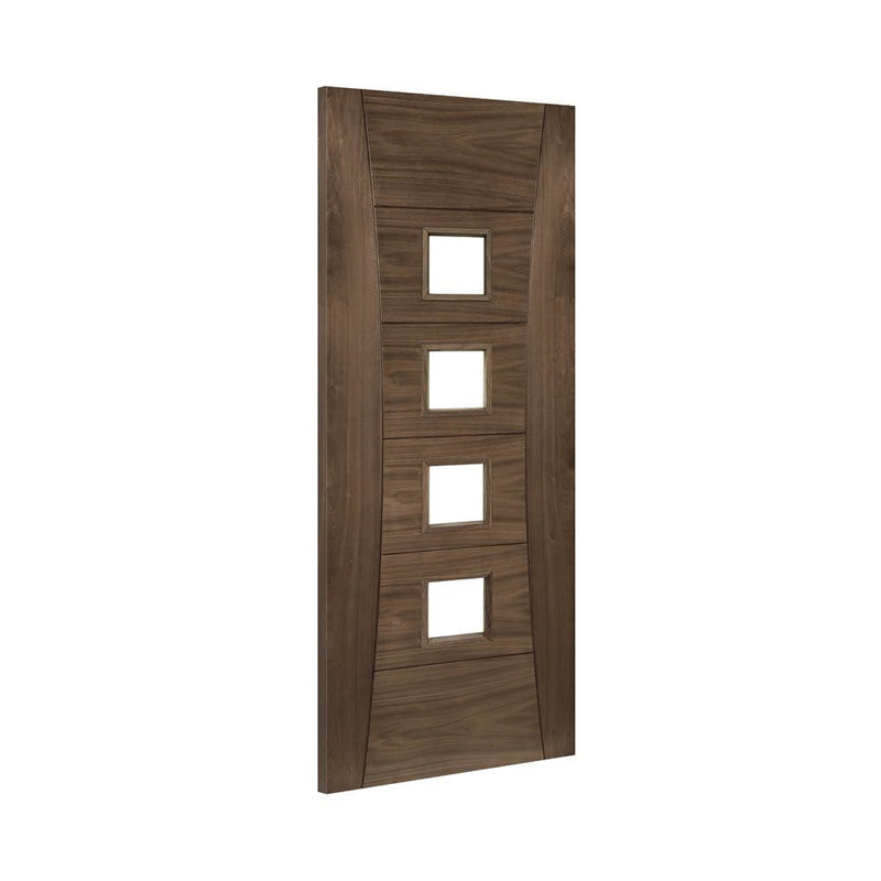 Deanta Pamplona Prefinished Walnut Glazed Door