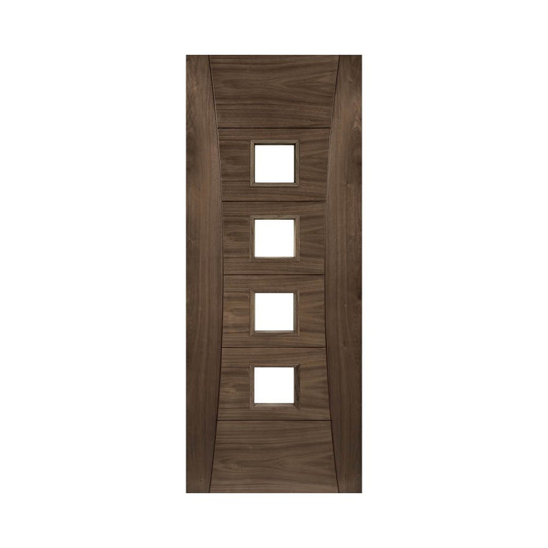 Deanta Pamplona Prefinished Walnut Glazed Door