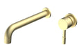 Perano 220mm Wall Mounted Basin Mixer - Brushed Brass