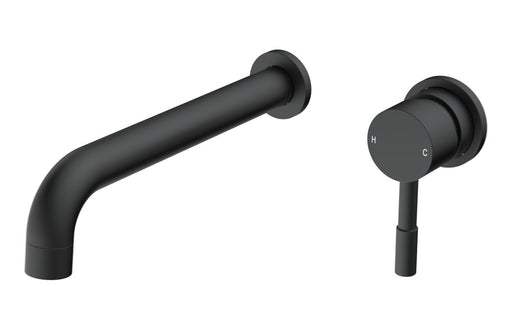 Perano 220mm Wall Mounted Basin Mixer - Matt Black