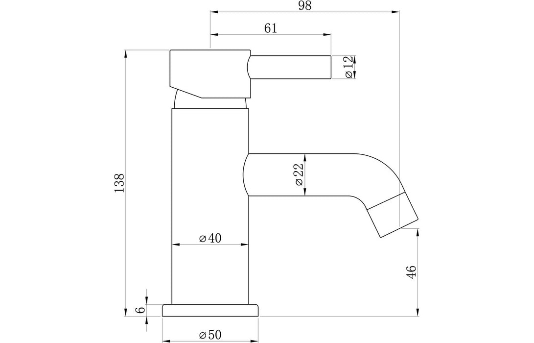 Perano Cloakroom Basin Mixer & Waste - Brushed Bronze
