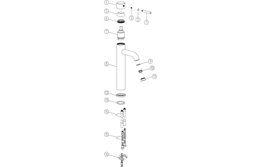 Perano Tall Basin Mixer - Matt Black