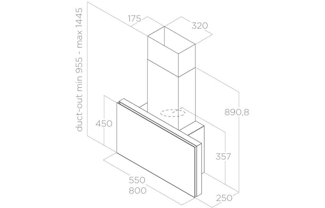 Elica Plat 55cm,80cm  Chimney Hood