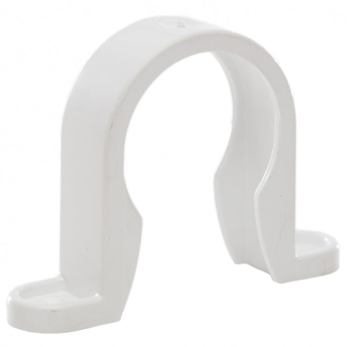 White Pipe Clip 40mm