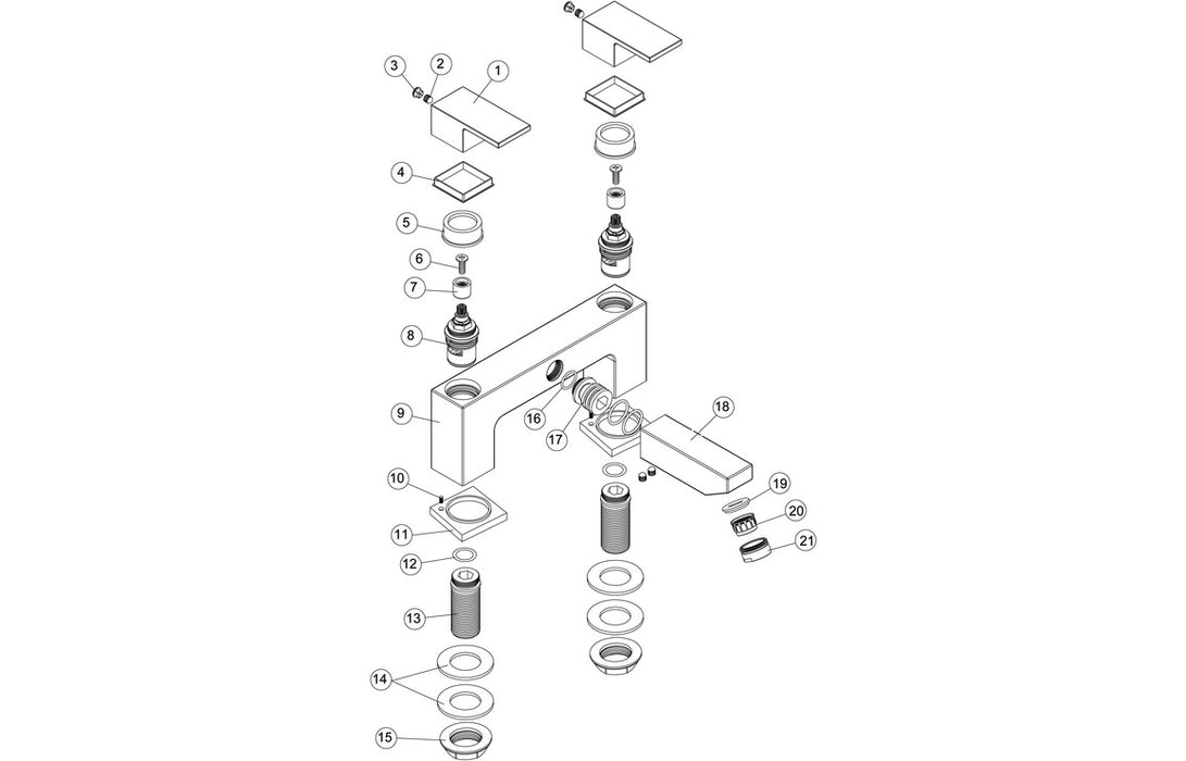 Portena Bath Filler - Chrome