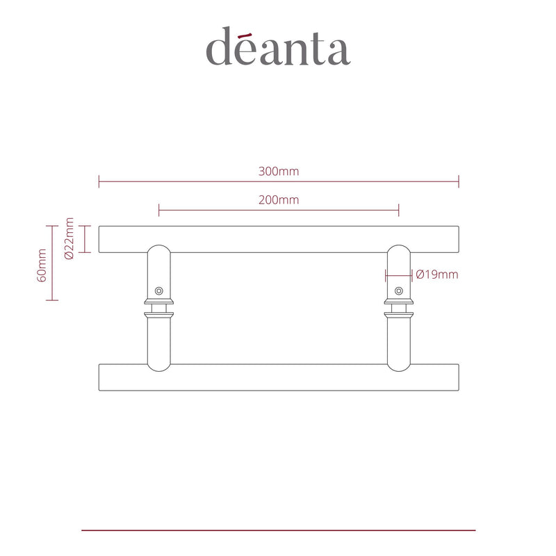 Deanta Guardsman Pull Handle Satin Steel 22mmØ