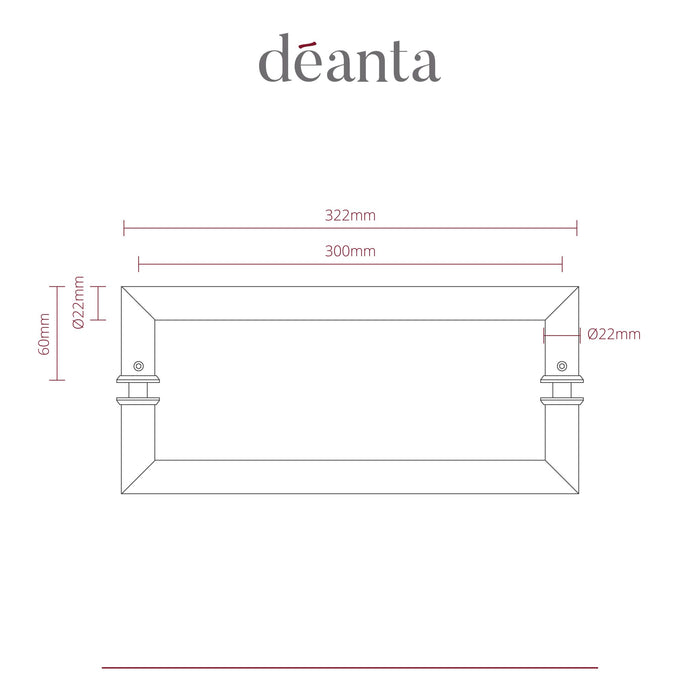 Deanta Mitred Pull Handle Polished Steel 22mmØ