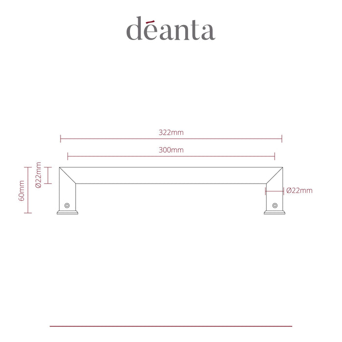 Deanta Mitred Pull Handle Polished Steel 22mmØ