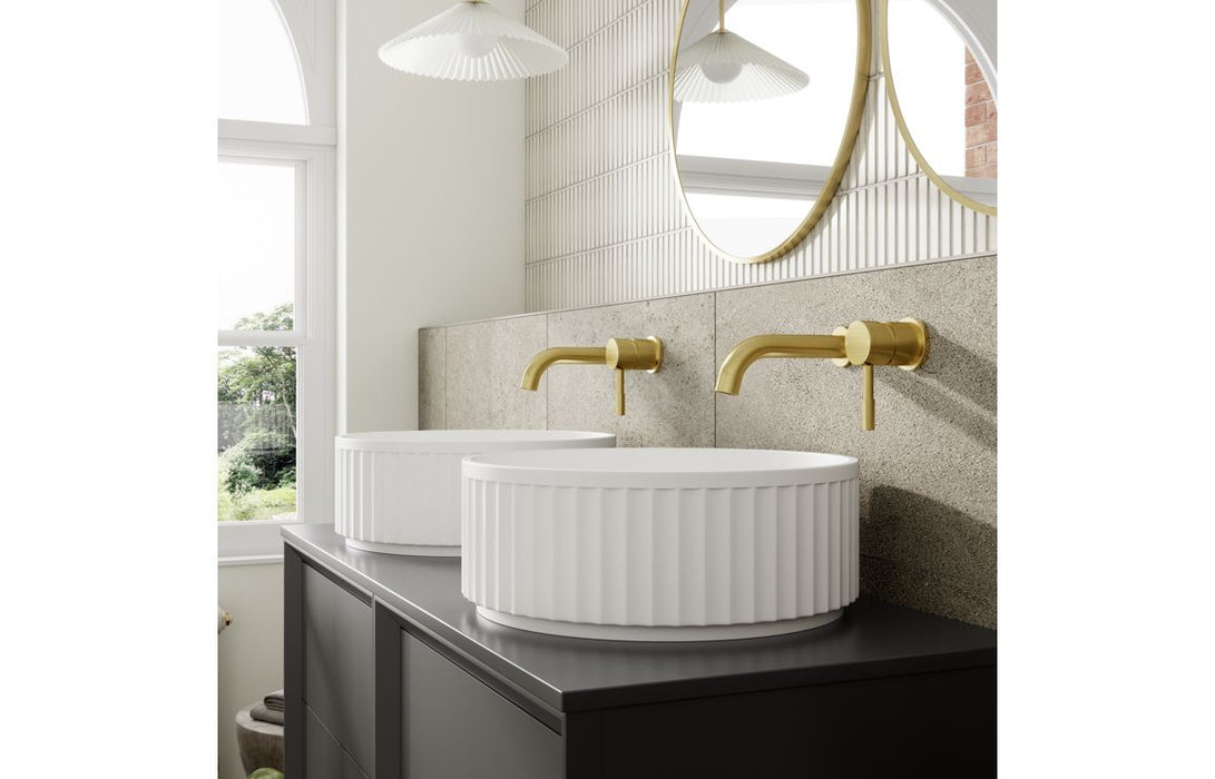 Impel 610mm Wall Hung 2 Drawer Basin Unit & Thin Edge Basin - Matt Clay