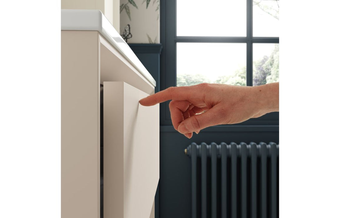 Impel 610mm Wall Hung 2 Drawer Basin Unit & Thin Edge Basin - Matt Cotton