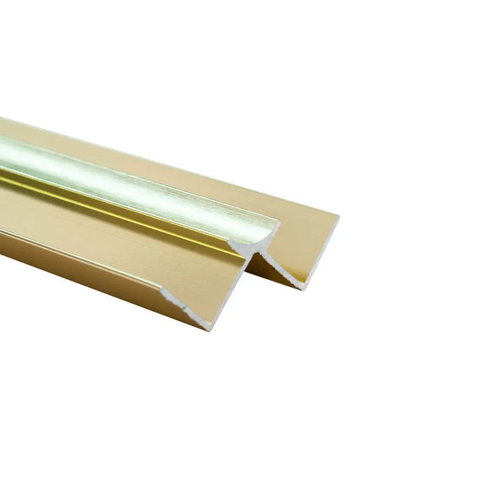 Decortrim – 11.5mm x 2.4m – Metal Internal Corner Trim – Brushed Gold