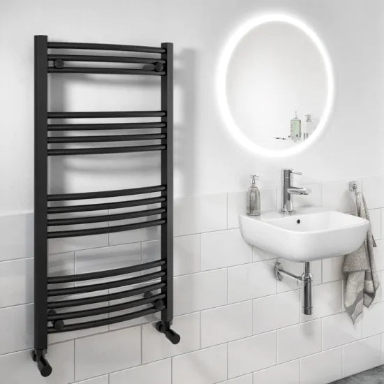 Arley Pro Loco Matt Black 1600mm x 600mm Vertical Curved Ladder Rail