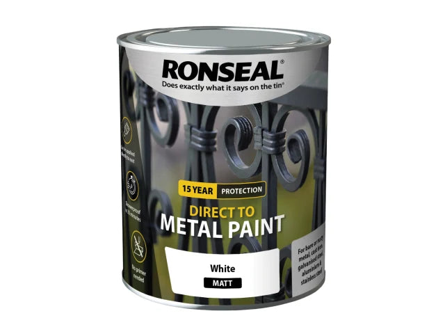 Direct to Metal Paint White Matt 750ml
