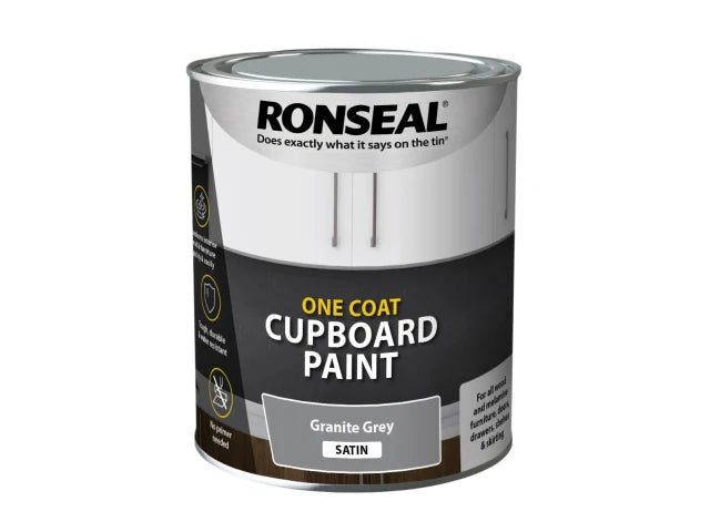 One Coat Cupboard Paint Granite Grey Satin 750ml