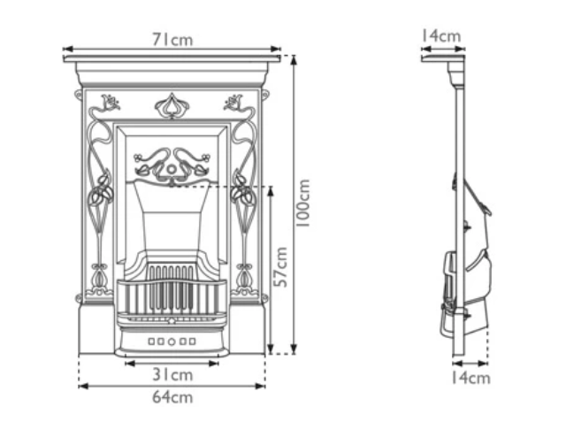Carron Crocus Cast Iron Combination Fireplace