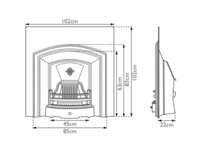 Carron London Plate Cast Iron Fireplace Insert