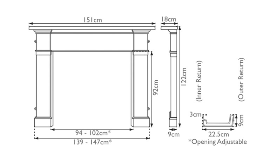 Carron Somerset Cast Iron Fireplace Surround