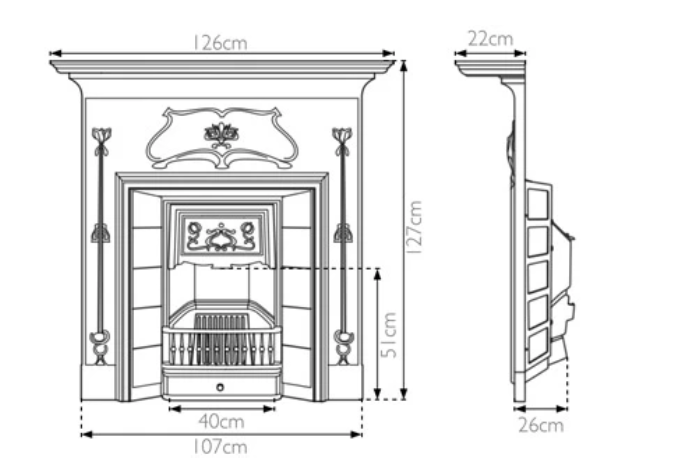Carron Verona Cast Iron Combination Fireplace