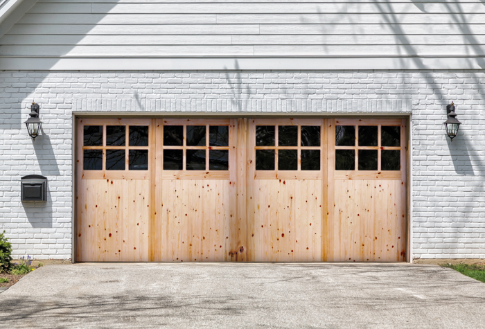 REDWOOD SINGLE GLAZED GARAGE DOOR PAIR