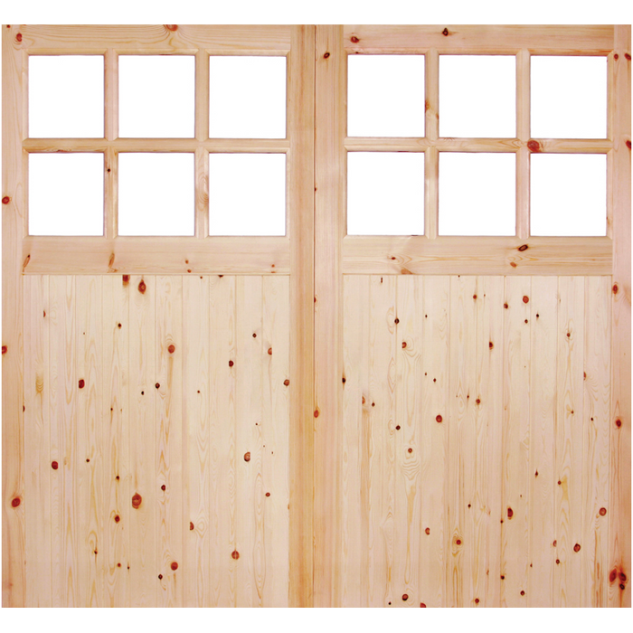 REDWOOD SINGLE GLAZED GARAGE DOOR PAIR