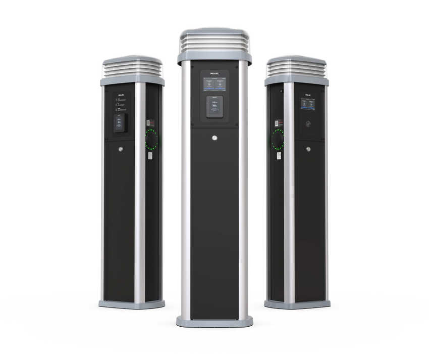 Rolec EV Quantum Contactless Payment EV Charger 22kW 1 x Type 2 Sockets Black with access door & LCD Screen
