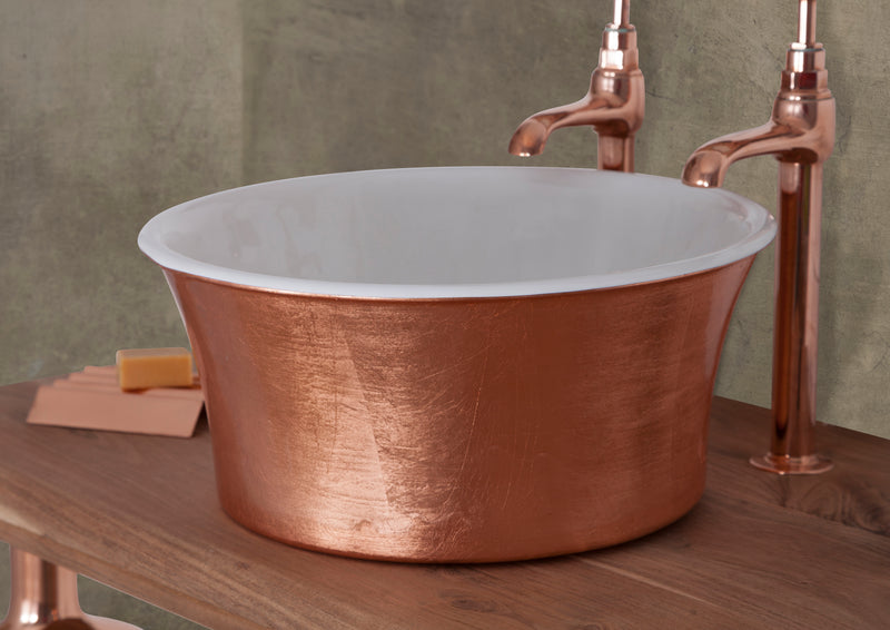 Hurlingham Painted Round Cast Iron Basin 366x170 Countertop Basin