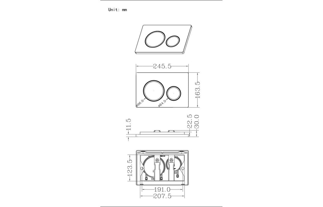 Round Push Button Flushplate - White