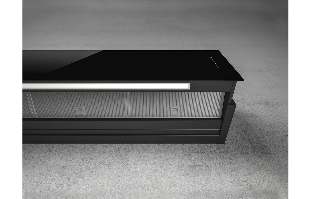 Elica Rules 60cm,90cm,120cm  Integrated Chimney Hood - Black Glass, Dekton,Naked